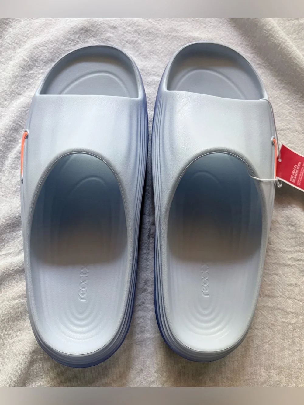 Nike ReactX Rejuven8 Men’s Slides Hydrogen Blue/Blue Crystal/Lapis/Orange sz 11